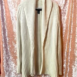 Rabbit and silk blend cable knit sweater